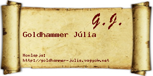 Goldhammer Júlia névjegykártya